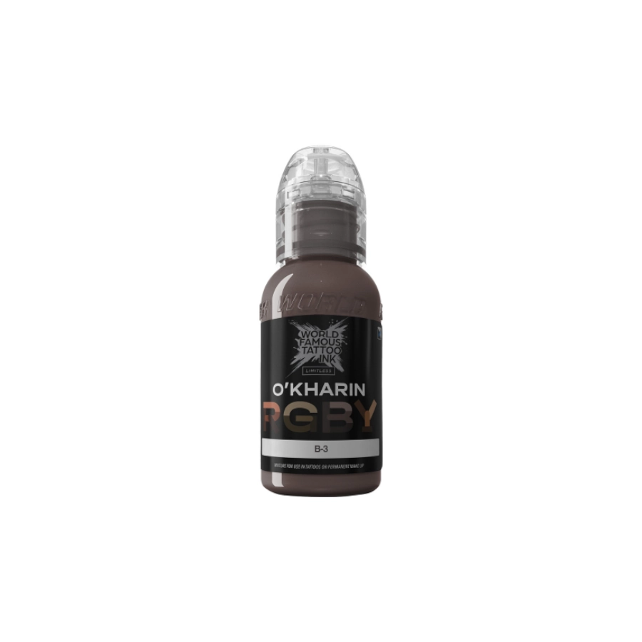 Encre Tattoo Marron - World Famous Ink Limitless Sasha O'Kharin B-3 - Melange pour le tatouage REACH 30 ml
