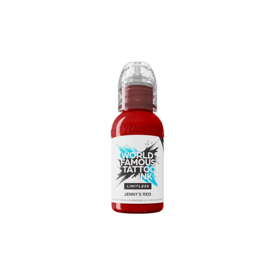 Encre Tattoo Rouge - World Famous Ink Limitless - Jenny's Red - Melange pour le tatouage REACH 30 ml