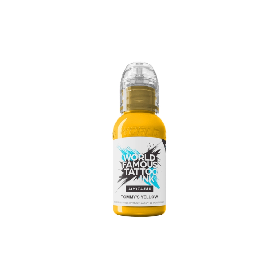 Encre Tattoo Jaune - World Famous Ink Limitless - Tommy's Yellow - Melange pour le tatouage REACH 30 ml