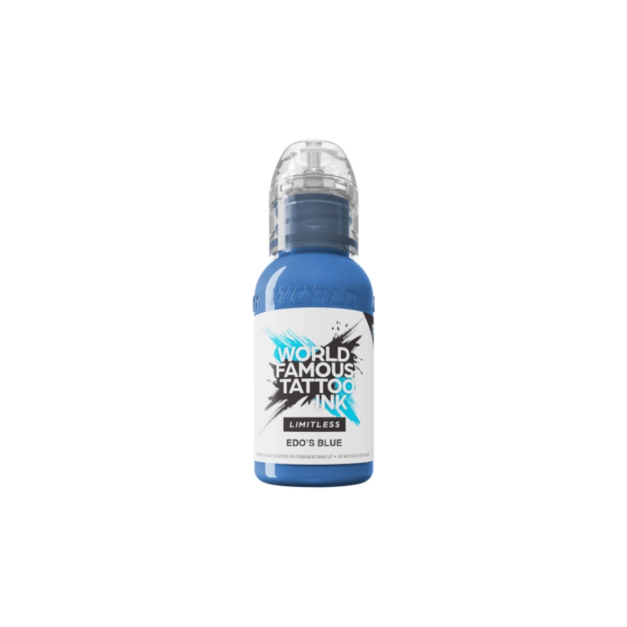 Encre Tattoo Bleue - World Famous Ink Limitless - Edo's Blue - Melange pour le tatouage REACH 30 ml
