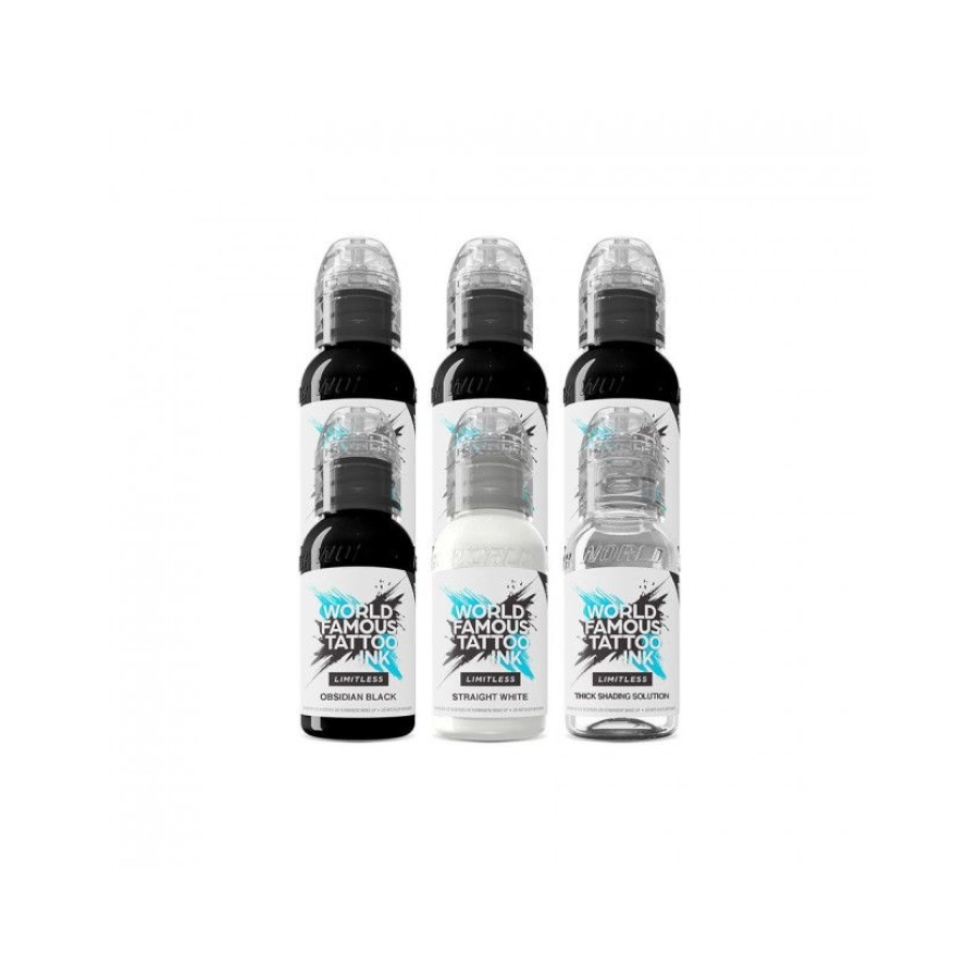 Set Encre Tattoo - World Famous Ink Limitless -   Dark Set - 6 x 30 ml