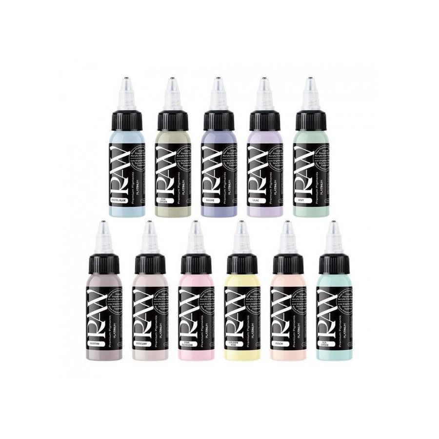 Encre Tattoo Set - Pastel Colour Set - Mélange pour le tatouage encre reach 11 x 30 ml 