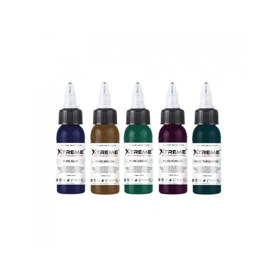 Xtreme Ink Pure Colour Set - Mélange pour le tatouage encre REACH 5 x 30ml