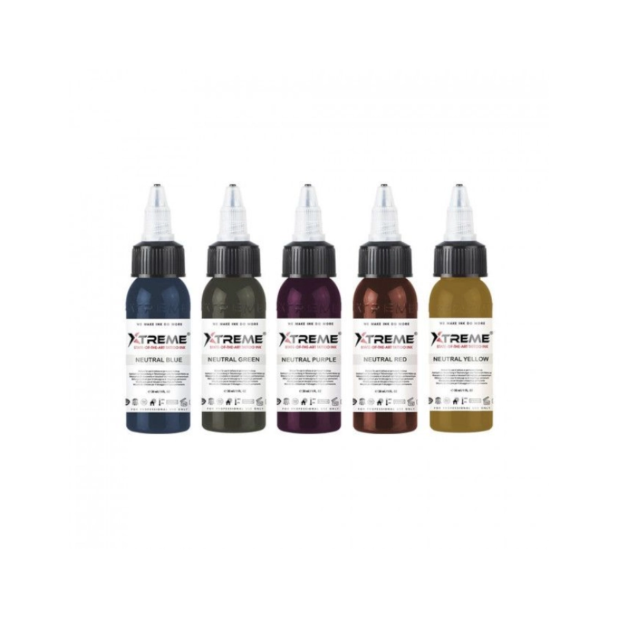 Xtreme Ink Neutral Colour Set - Mélange pour le tatouage encre REACH 5 x 30ml