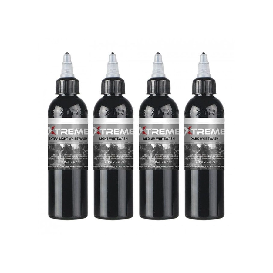 Xtreme Ink - Whitewash Set - Mélange pour le tatouage encre REACH 4 x 120 ml