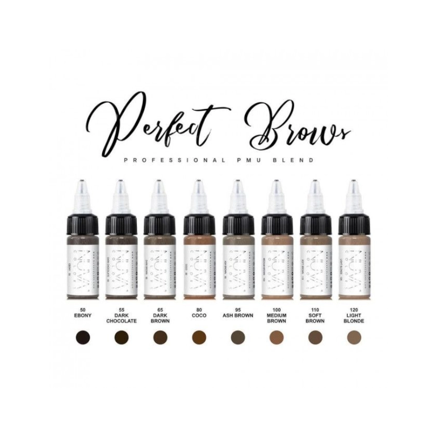 Pigment Pmu - Nuva Colors - Eyebrow Collection Set - Mélange pour le maquillage permanent REACH 8 x 15 ml
