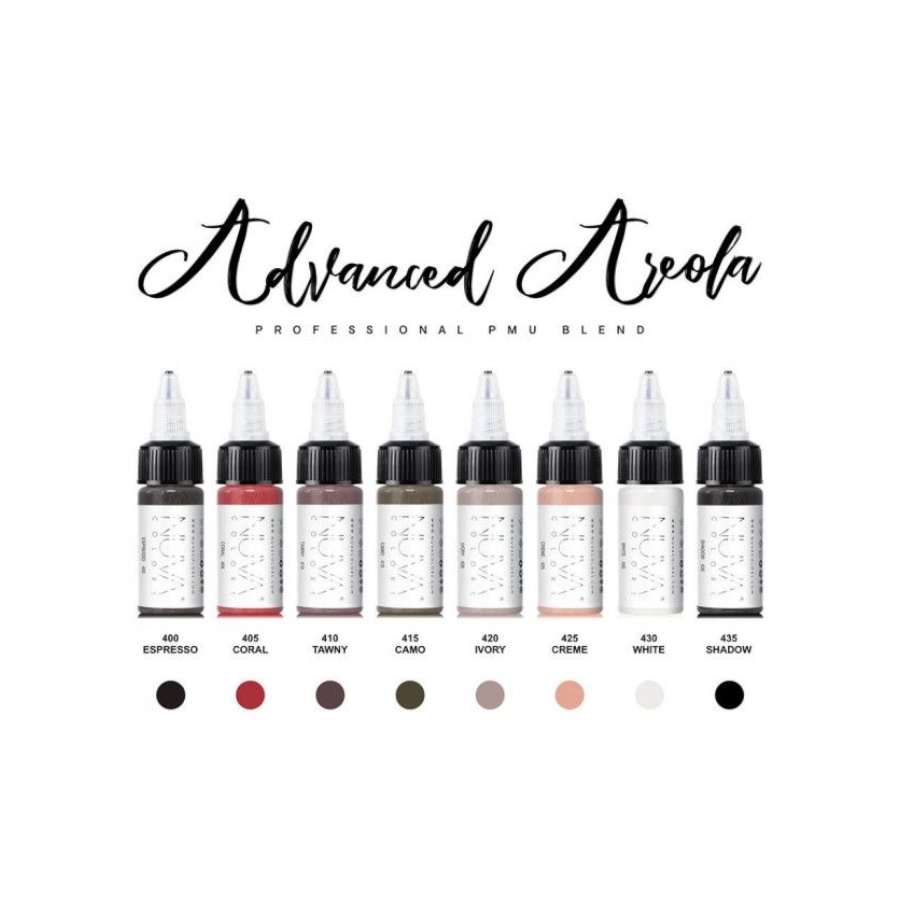 Pigment Pmu - Nuva Colors - Areola Collection Set - Mélange pour le maquillage permanent REACH 8 x 15 ml 