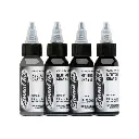 Encre Entrainement Tattoo Grise - Eternal Ink Set Neutral Gray - Encre artistique pour entrainement au tatouage NON REACH 4 x 30 ml*