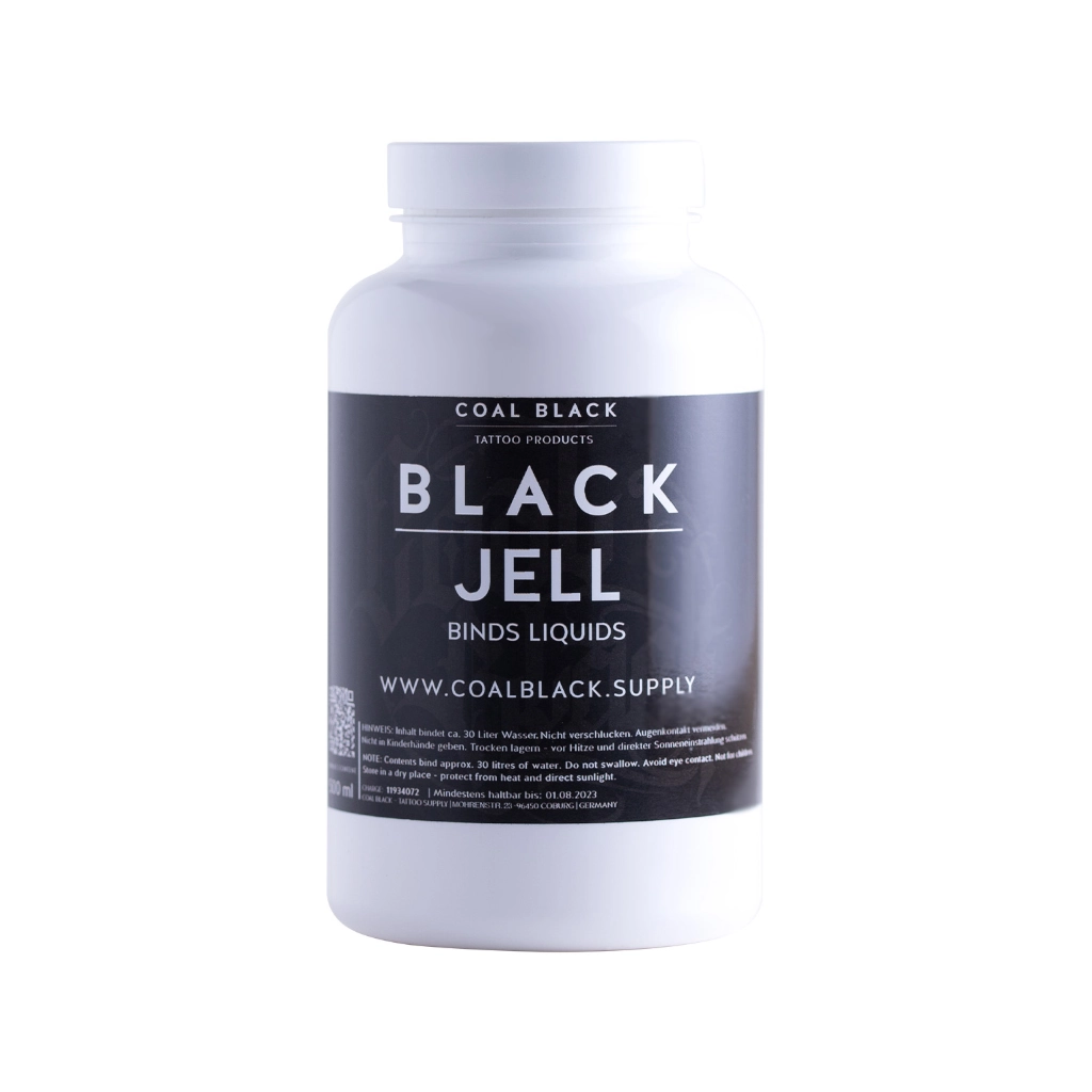 Solidifiant Tattoo - Coal Black Jell Binds Liquids - Poudre solidifiant pour durcir les liquides de tatouage 300g*