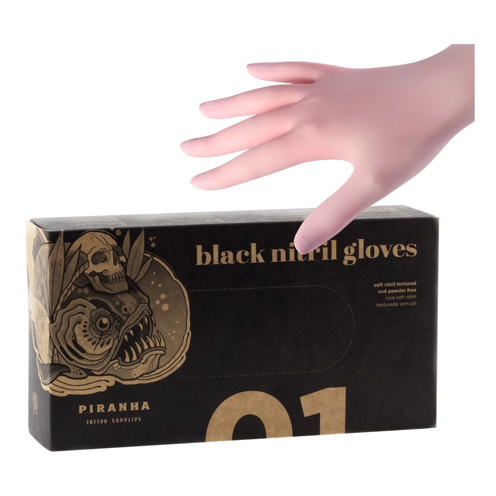 Gant Tatoueur - Piranha Pink Gloves - Boite de 100 gants nitrile non poudre 