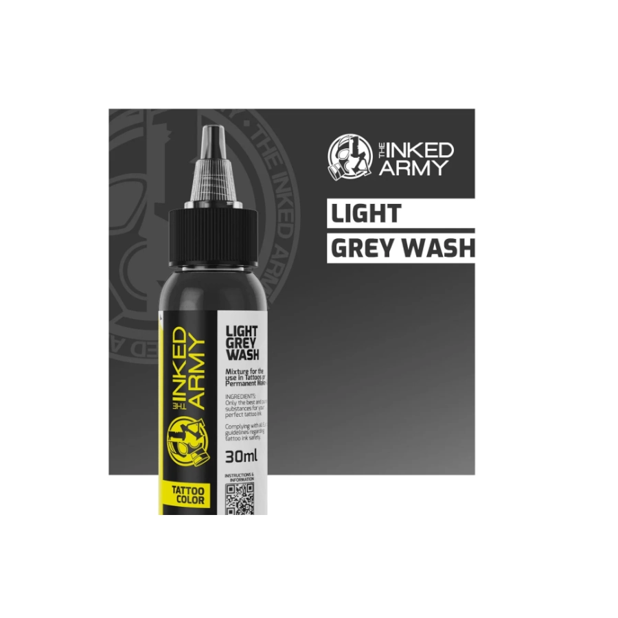 Encre Tatouage Grise - The Inked Army - Light Grey Wash - Mélange pour le tatouage reach -120 ml