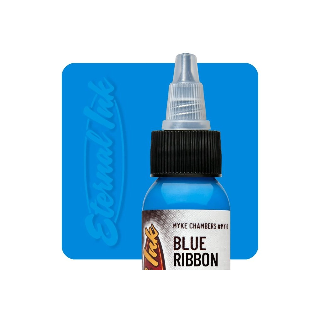 Encre Entrainement Tattoo Bleue - Eternal Ink Myke Chambers Blue Ribbon - Encre artistique pour l'entraînement au tatouage NON REACH 30 ml*