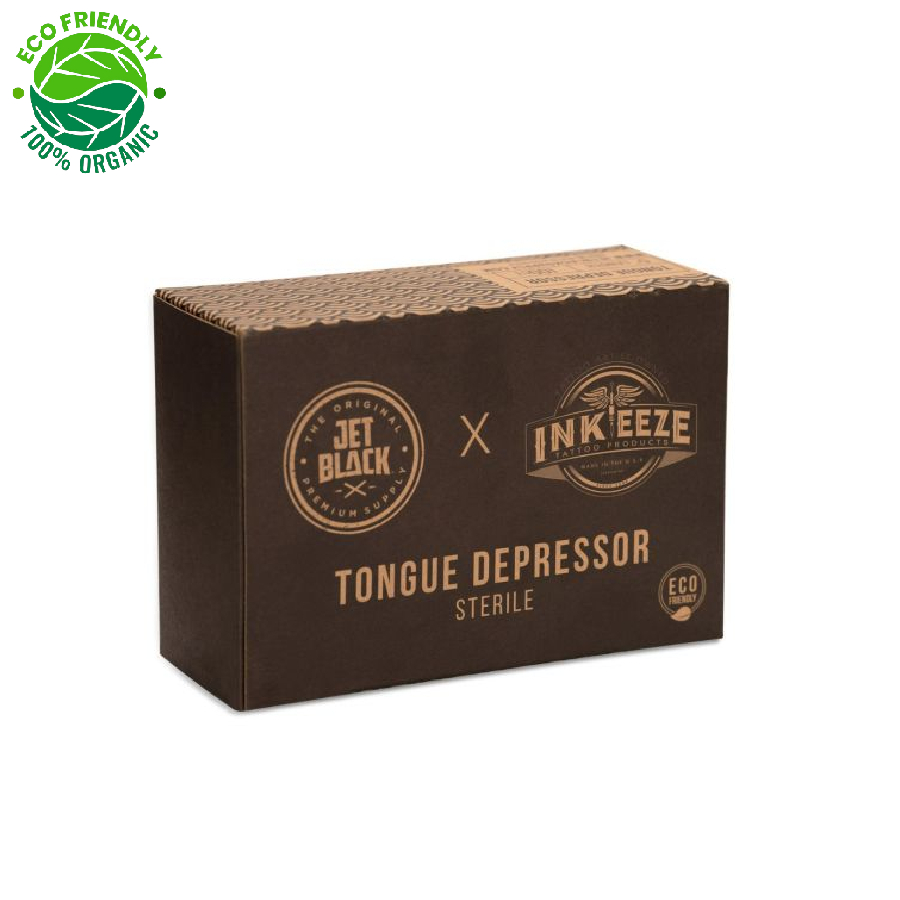 Jet Black Tongue Depressor Stérile - Boîte de 100 abaisses langue en plastique noir