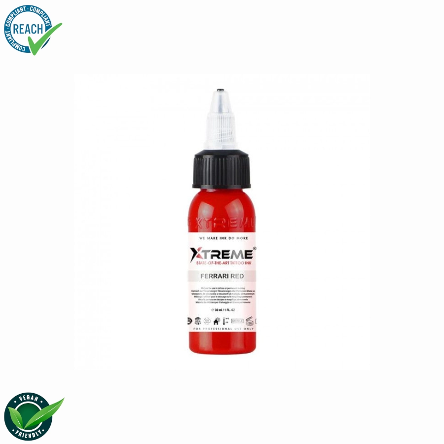 Encre Tattoo Rouge - Xtreme Ink Ferrari Red - Mélange pour le tatouage encre REACH 30 ml