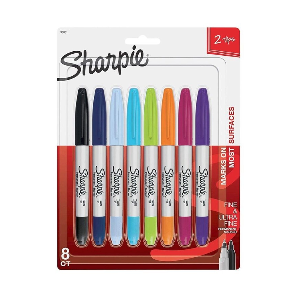 Feutre Tattoo - Sharpie Fine et Ultra Fine - Pack de 8 feutres tatouage avec double pointe fine et ultra fine*