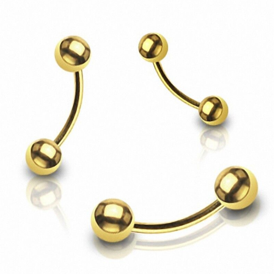 GOLD Banane Arcade G23 Stérile - Piercing pour arcade en titane pvd gold