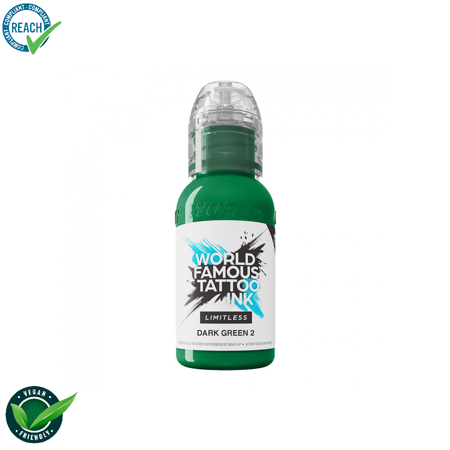 World Famous Ink Limitless  Dark Green 2 - Mélange pour le tatouage encre REACH 30ml