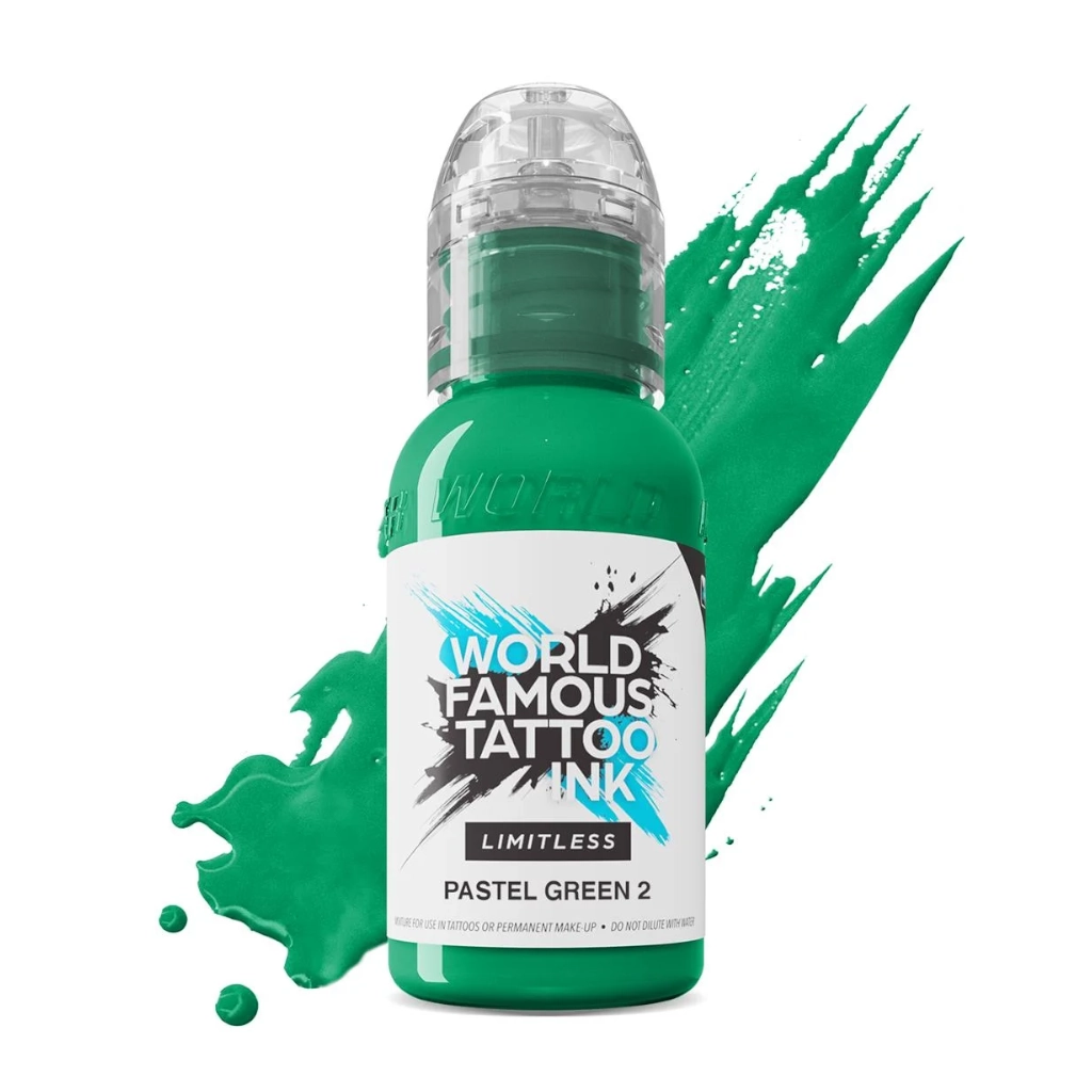 Encre Tattoo Vert - World Famous Ink Limitless Pastel Green 2 - Melange pour le tatouage REACH