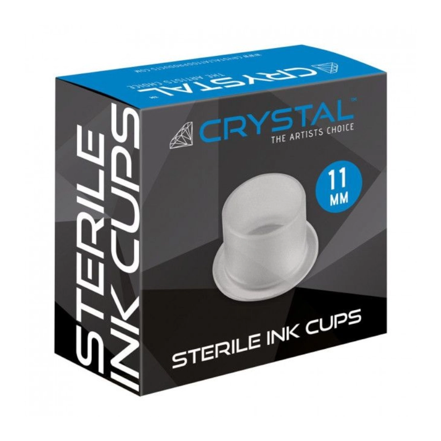 Caps Tattoo - Crystal Cups Stérile - Boite de 200 godets pour encre stérile détachable