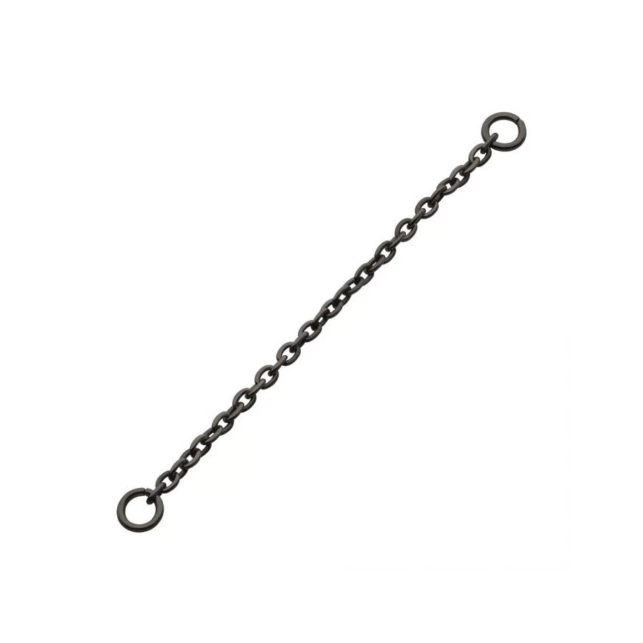 Charms Titane F136 Pvd Noir Chaîne 1.5mm avec 2 Anneaux