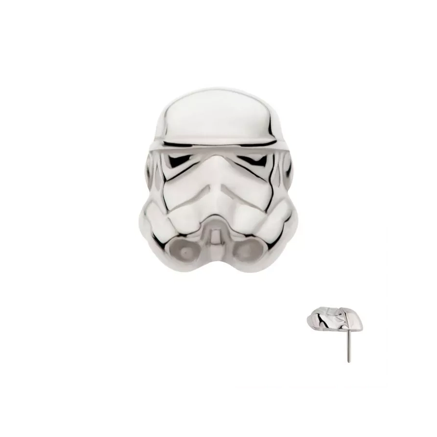 Embout Threadless ET4 Titane F136 Star Wars Storm Trooper Or Blanc 14kt