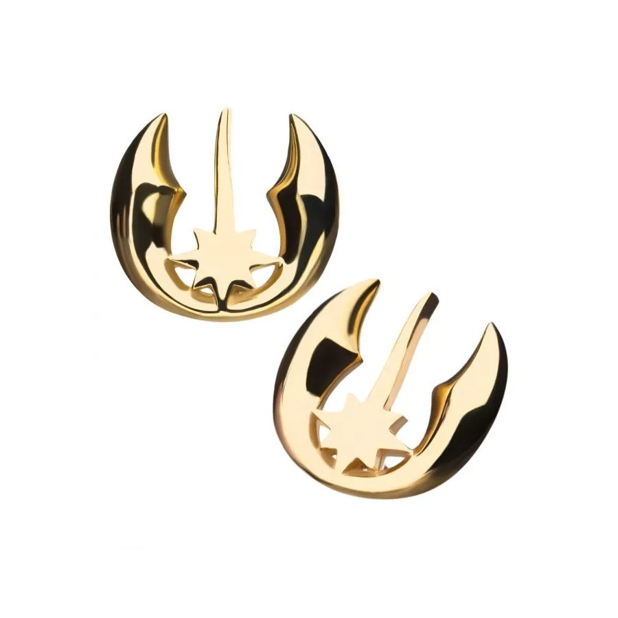 Embout Threadless ET3 Titane F136 Star Wars Jedi Symbol Or Jaune 14kt