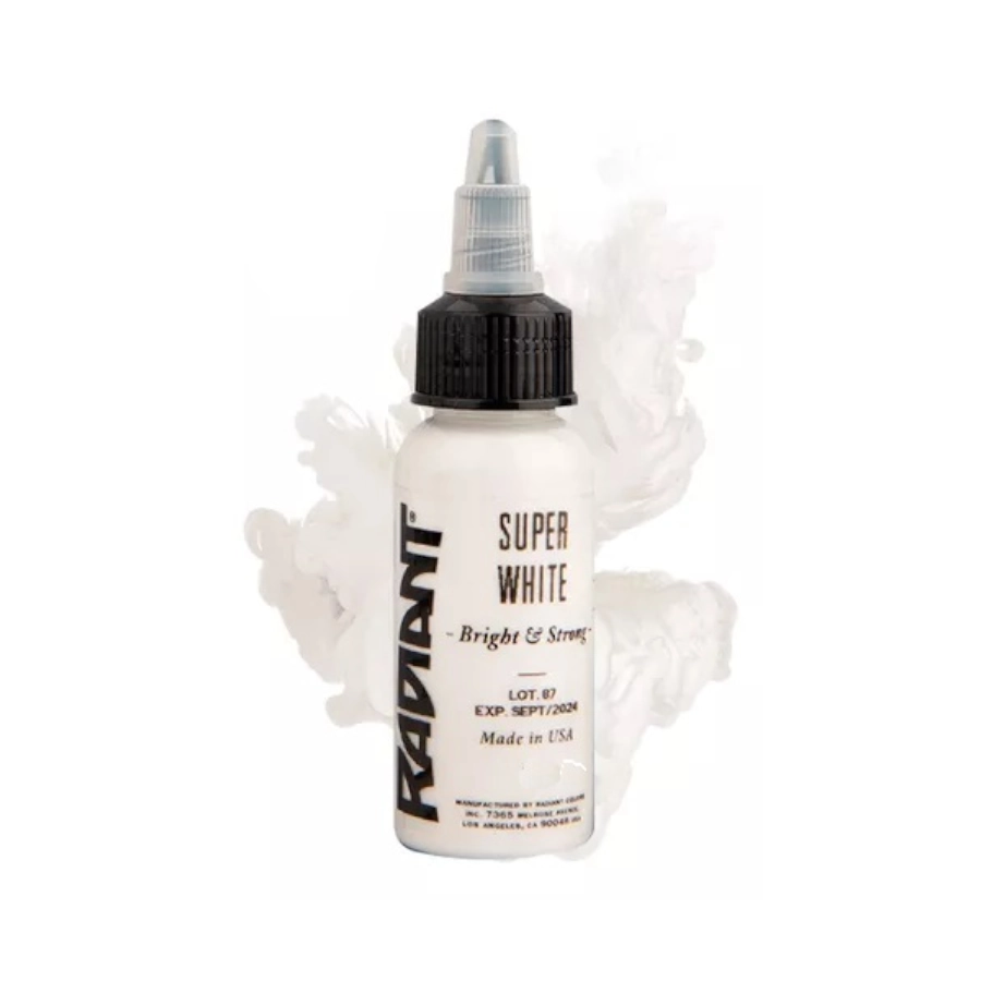 Encre Entrainement Tattoo Blanche - Radiant Ink Super White - Encre artistique pour entrainement au tatouage NON REACH 30 ml*