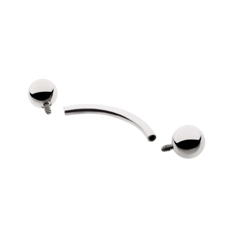 Piercing Banane - Titane F136 Interne Stérile Gamme Hand Ink - Piercing en titane avec pas de vis interne et bille*