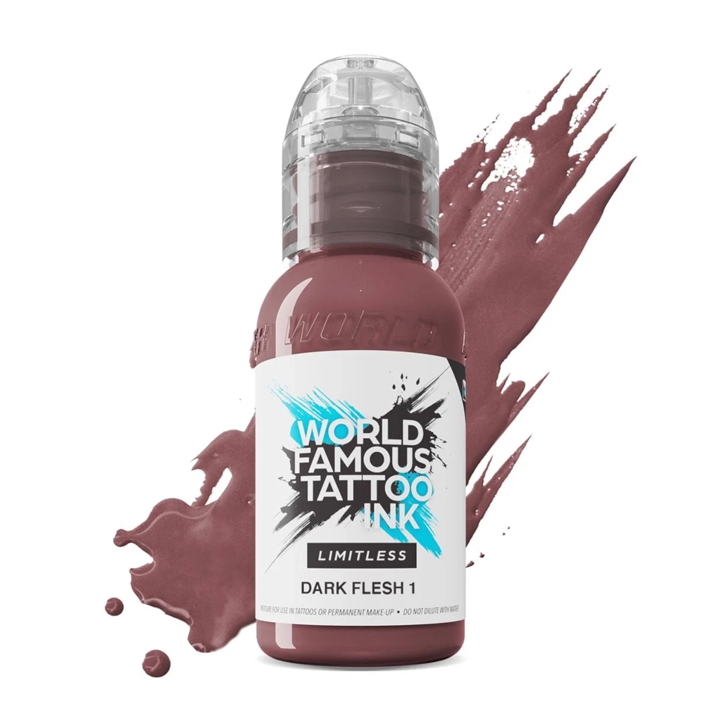 Encre Tattoo Marron - World Famous Ink Limitless Dark Flesh 1 - Mélange pour le tatouage reach 30 ml*