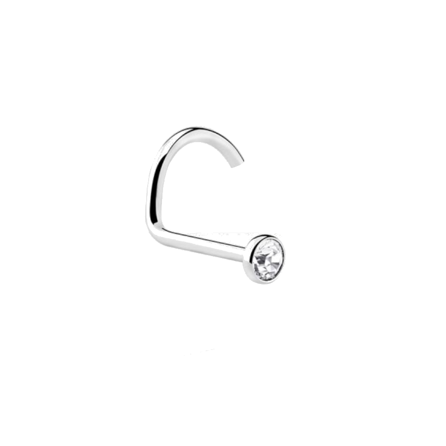 Piercing Nez - Titane Astm F136 Stérile - Stud de nez 37 stérile avec strass rond plat*