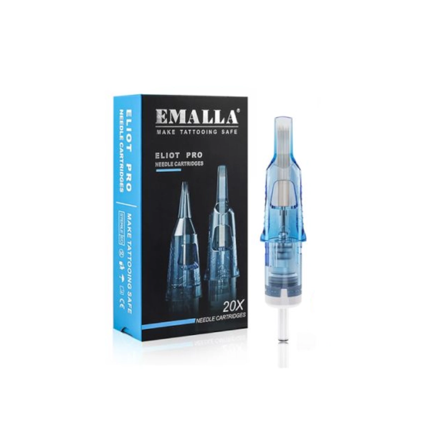 Cartouche Tattoo Emalla Eliot Pro - Soft Edge Magnum Medium Taper - Boîte de 20 cartouches pour le tatouage