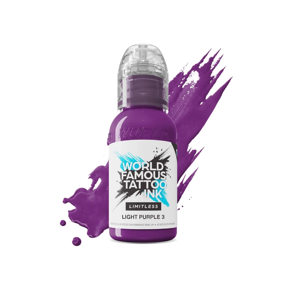 Encre Tattoo Violette - World Famous Tattoo Ink Limitless Light Purple 3 - Mélange pour le tatouage encre reach 30 ml* 