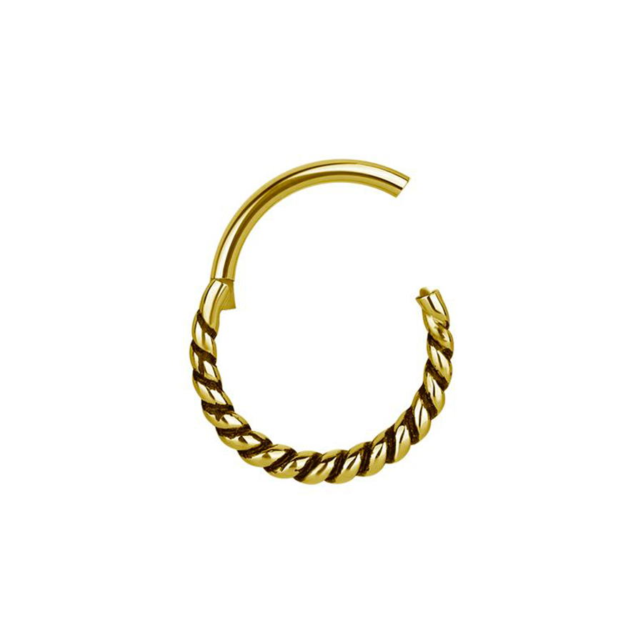 Piercing Anneau - Acier doré - Anneau avec fermeture à charnière