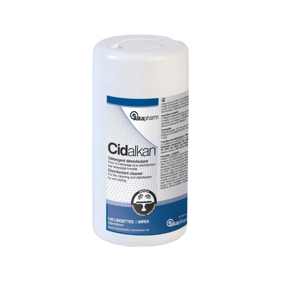 Lingette Desinfectante Tattoo - Cidalkan Lingettes - Boite de lingette detergente et desinfectante a large spectre senteur pamplemousse
