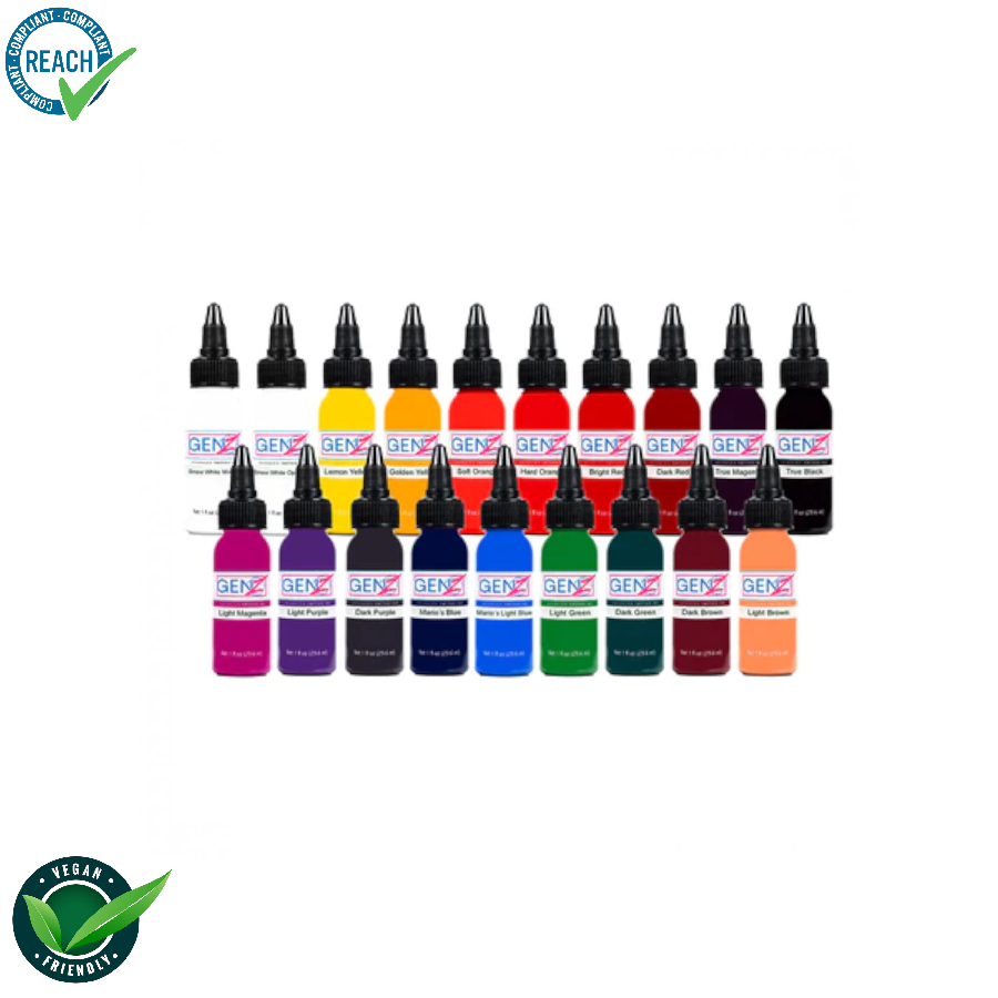 Intenze Ink Gen-Z Set Color - Mélange pour le tatouage encre REACH 19x30ml