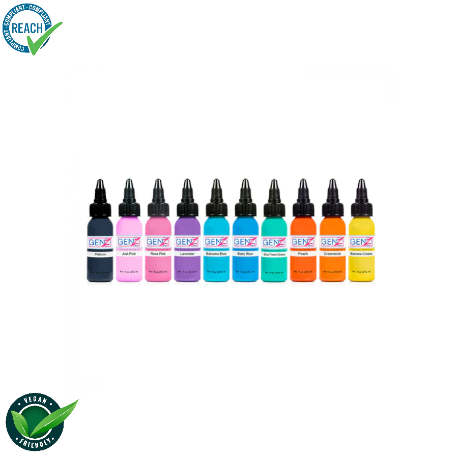 Intenze Ink Gen-Z Set Pastel - Mélange pour le tatouage encre REACH 10x30ml