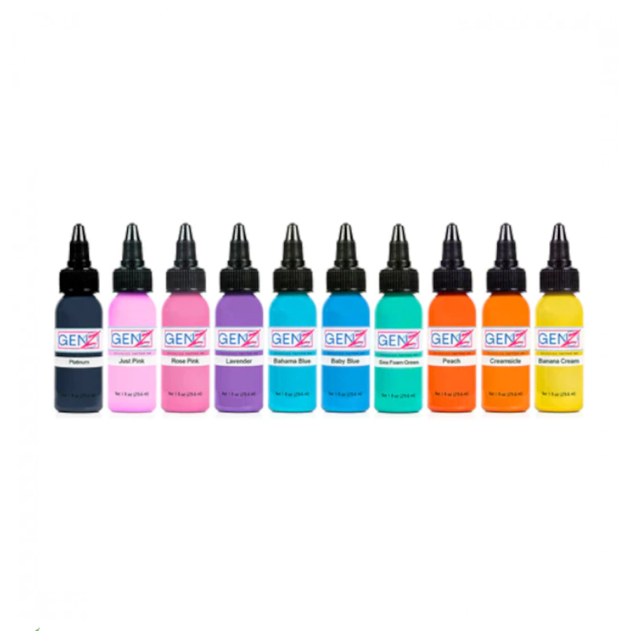 Intenze Ink Gen-Z Set Pastel - Mélange pour le tatouage encre reach 10x30ml