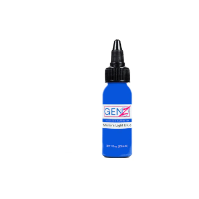 Encre Tattoo Bleue - Intenze Ink Gen-Z Marios Light Blue - Mélange pour le tatouage encre reach 30 ml