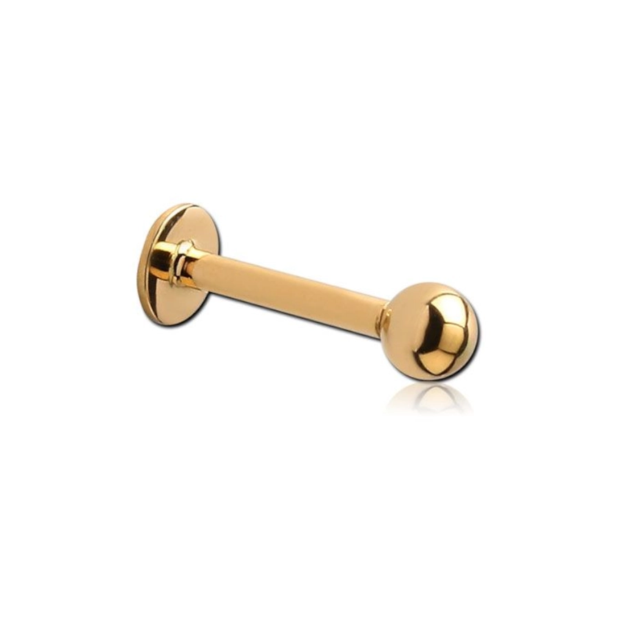 Piercing Labret - Titane Gold Stérile - Piercing en titane pvd gold stérile avec bille*