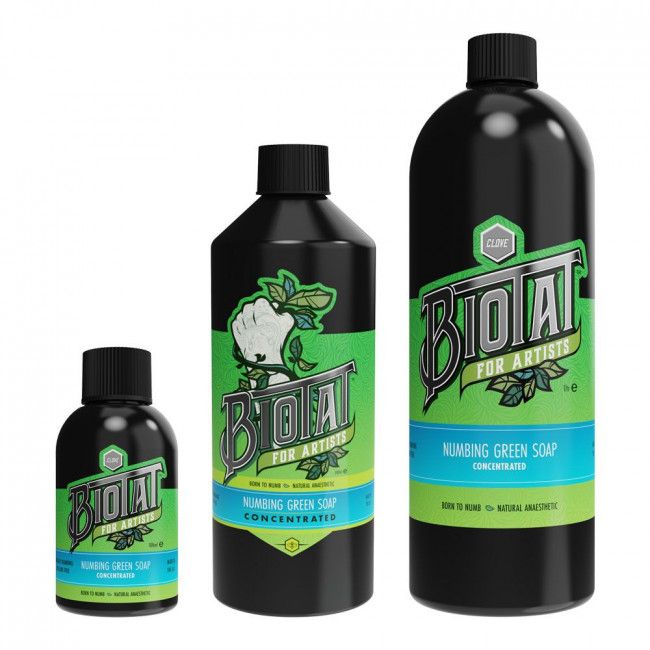 Green Soap Tattoo - Biotat Tattoo Numbing Green Soap - Savon vert nettoyant au clou de girofle apaisant et anesthésiant