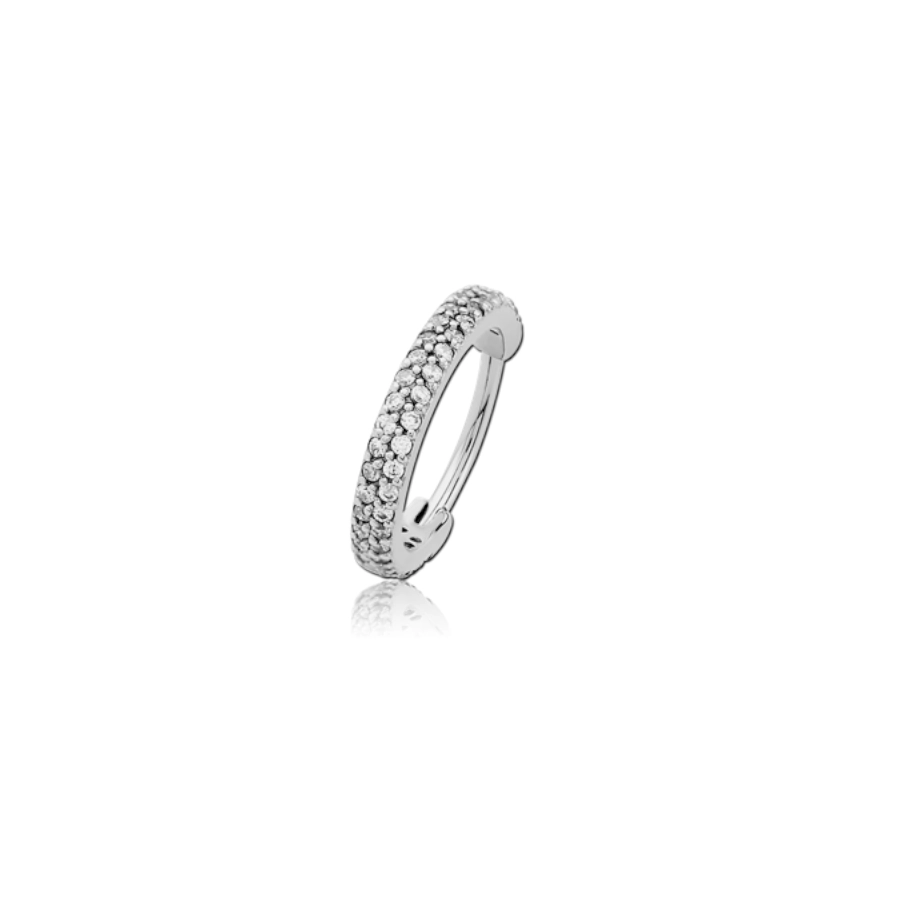 Piercing Anneau - Acier 316L - Anneau à charnière 49 0,8 x 8 mm