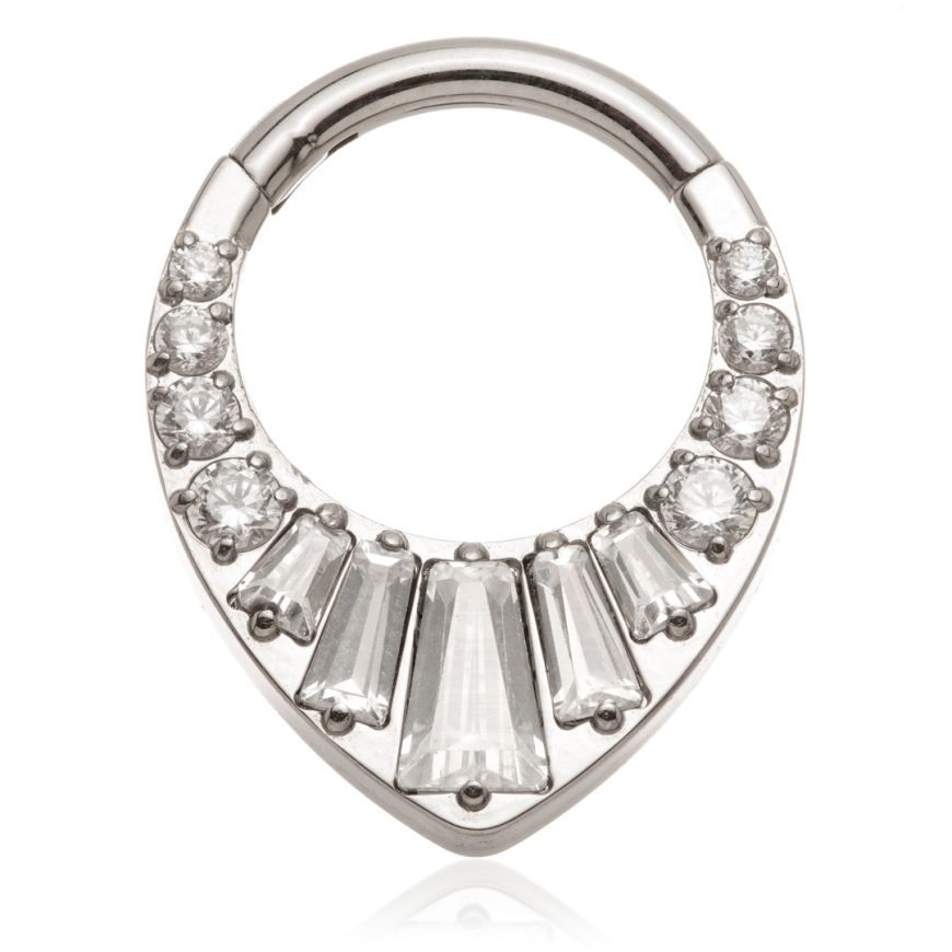 Piercing Anneau - Acier 316L - Anneau à charnière 002 avec accessoire (2 tailles)  