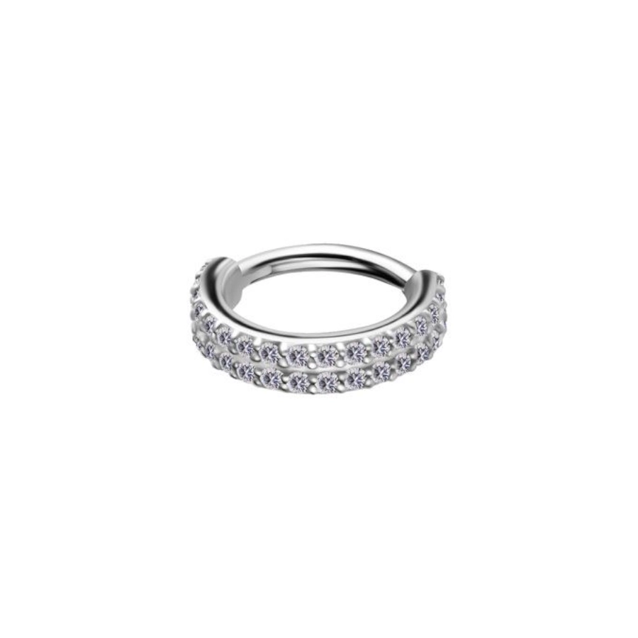 Piercing Anneau - Acier 316L - Anneau à charnière 34 avec accessoire (4 tailles) 