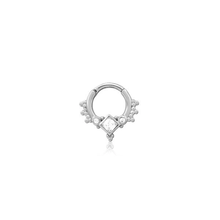Piercing Anneau - Acier 316L - Anneau à charnière 31 - Taille : 1.2 x 8 mm 
