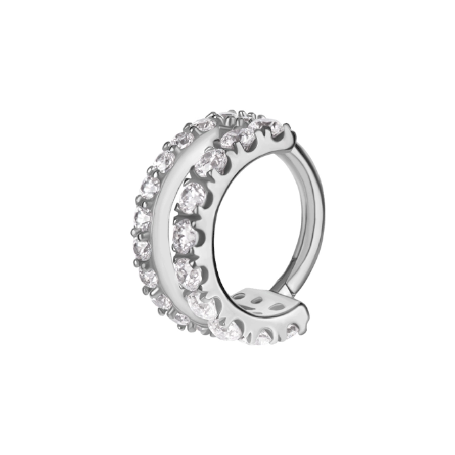 Piercing Anneau - Acier 316L - Anneau à charnière 22 -Taille : 1.2 x 8 mm 