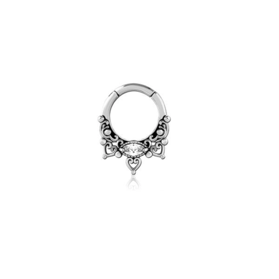 Piercing Anneau - Acier 316L - Anneau à charnière 25 - Taille : 1.2 x 8 mm 