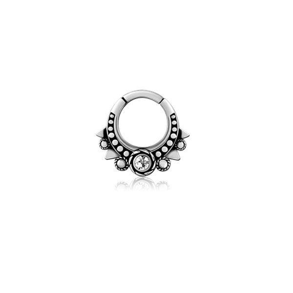 Piercing Anneau - Acier 316L - Anneau à charnière 25 - Taille : 1.2 x 8 mm 