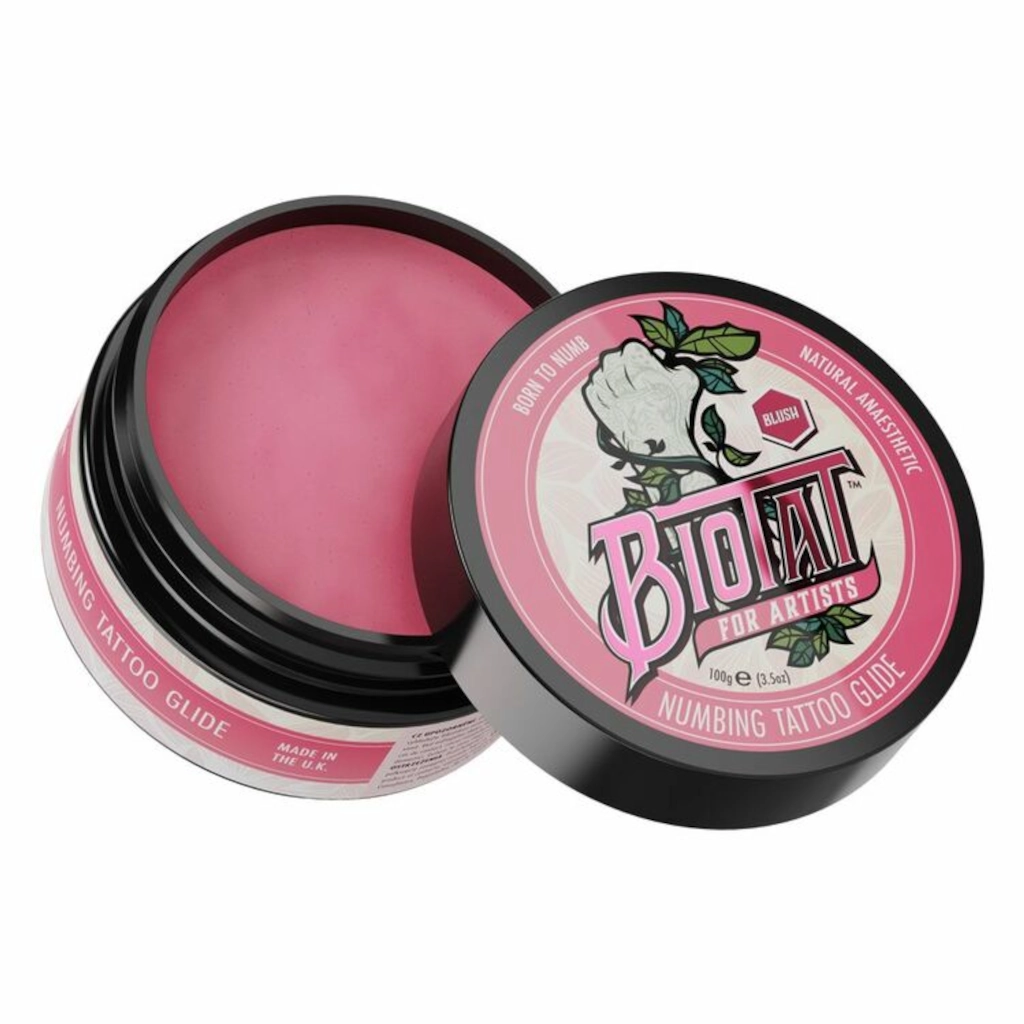 Beurre Tattoo - Biotat Numbing Tattoo Glide Blush - Vaseline pour tatouage au clou de girofle apaisant et anesthésiant naturel