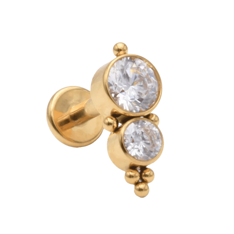 LABRET TITANE PVD GOLD CLUSTER N07