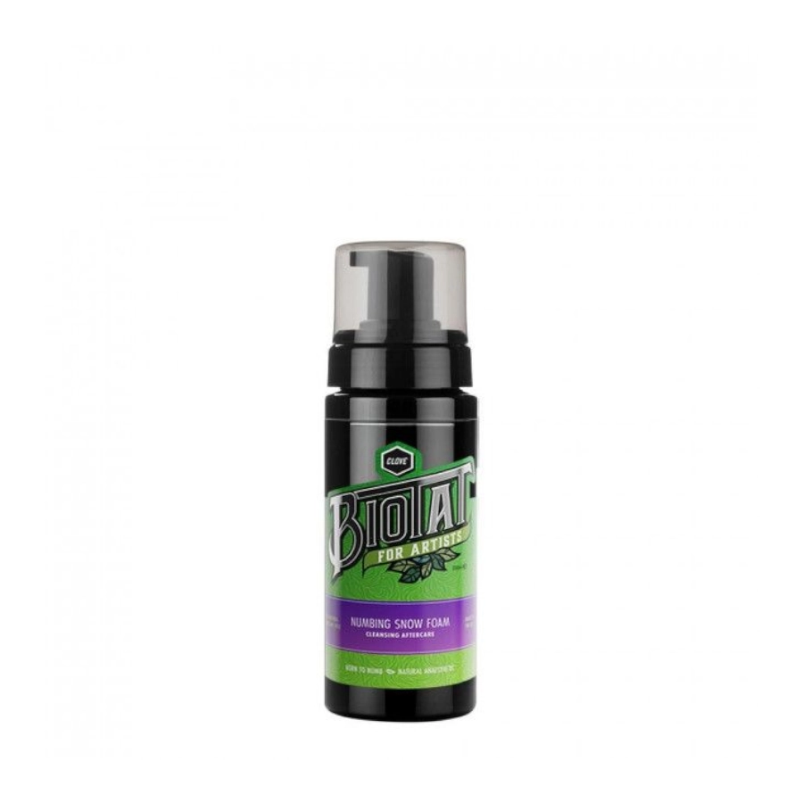 Mousse Nettoyante Tattoo - Biotat Numbing Snow Foam Cleanser - Mousse nettoyante au clou de girofle apaisante et anesthésiante